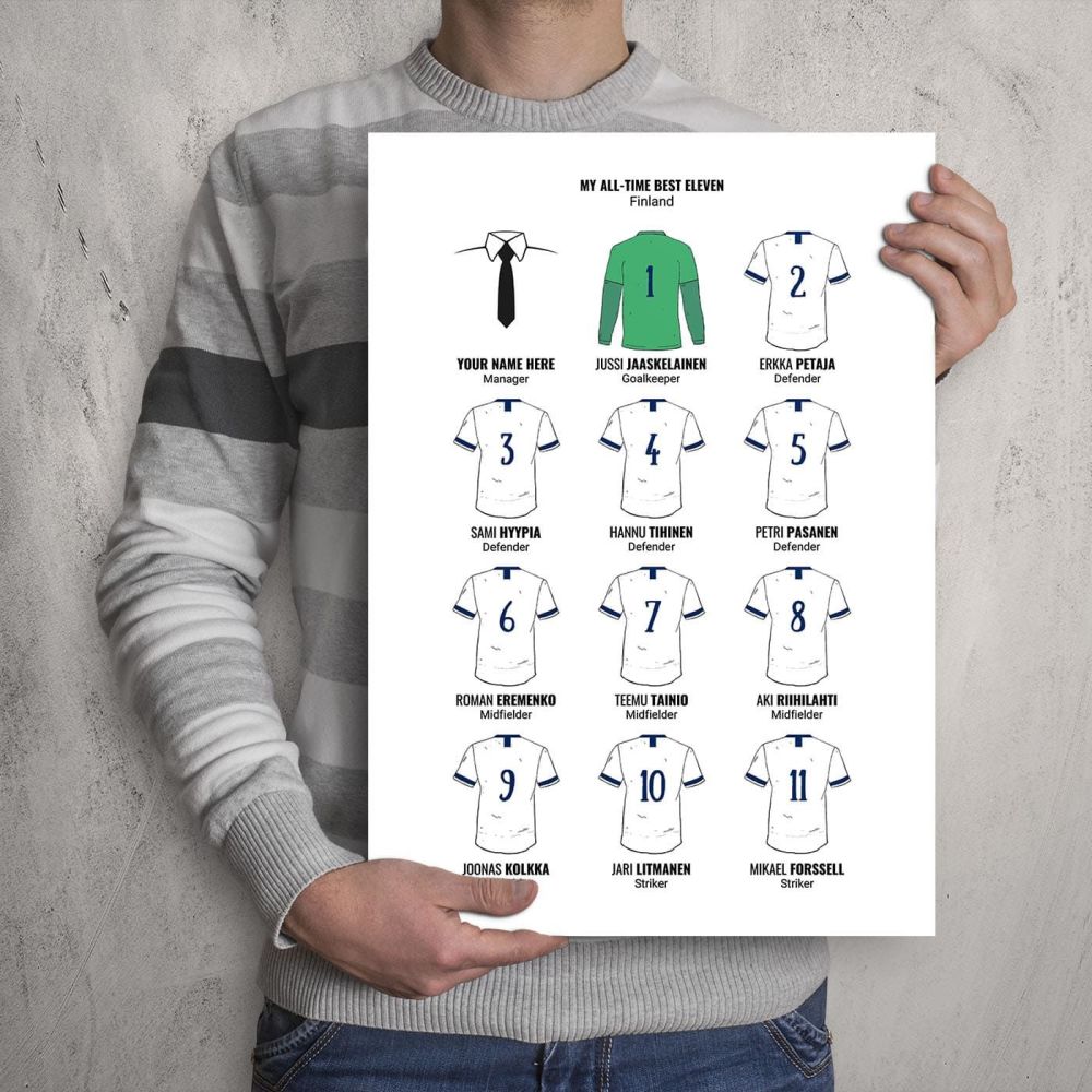 A3 - My Finland All-Time Eleven Football Print