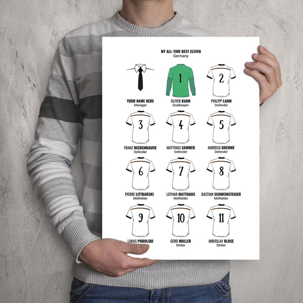 A3 - My Germany All-Time Eleven Football Print