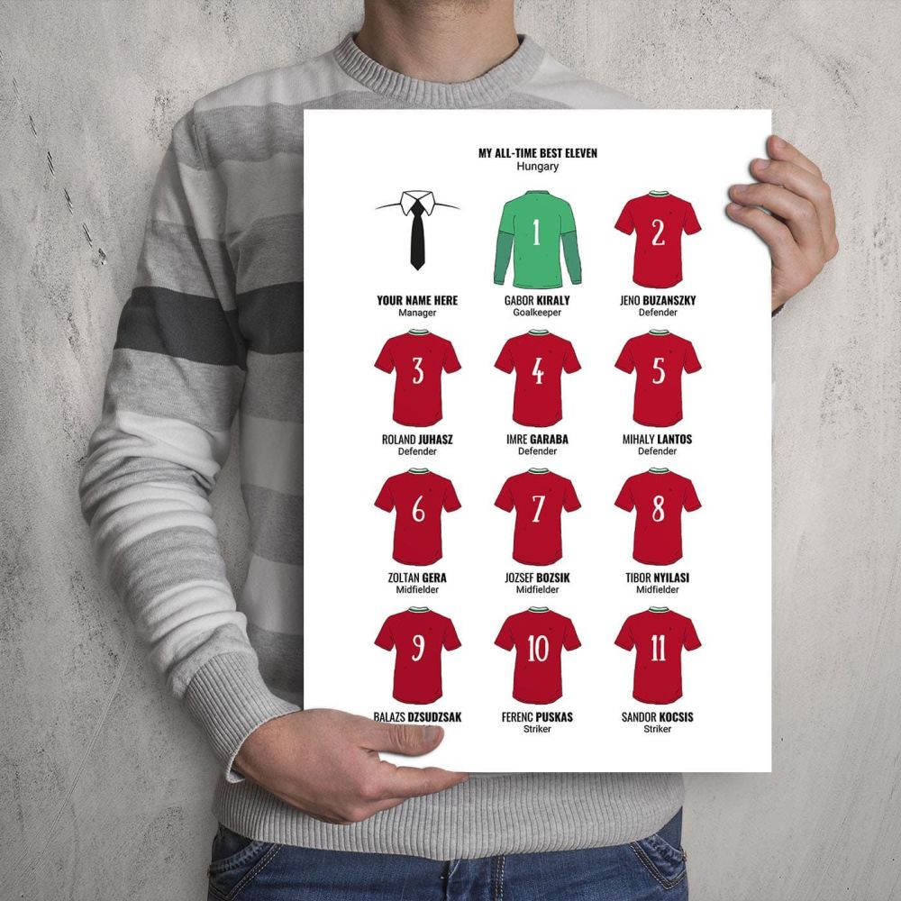 A3 - My Hungary All-Time Eleven Football Print