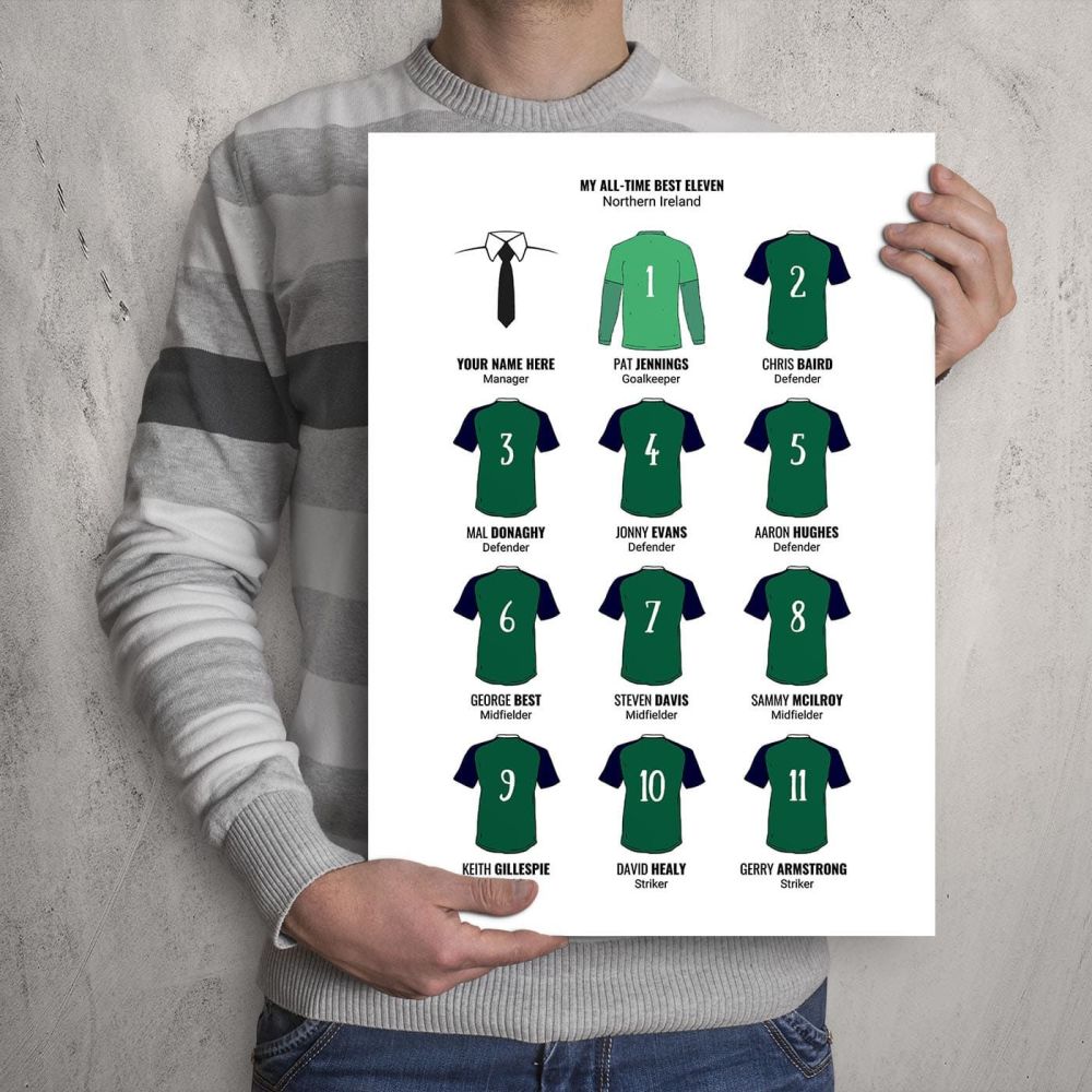 My Northern Ireland All-Time Eleven Football Print