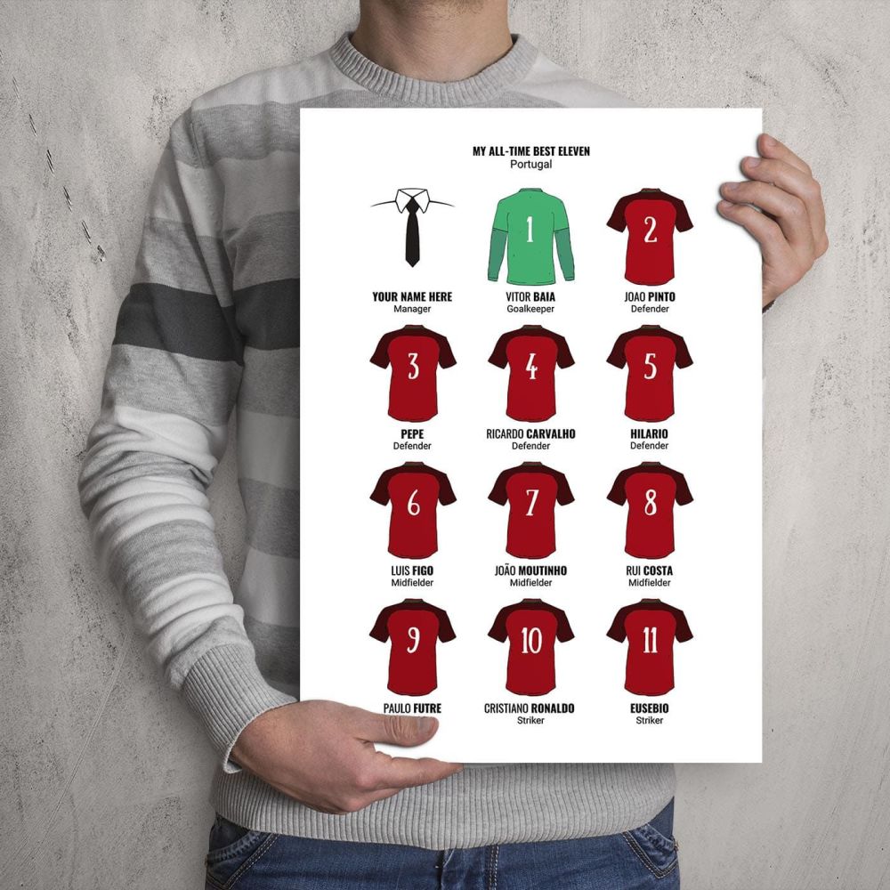 A3 - My Portugal All-Time Eleven Football Print