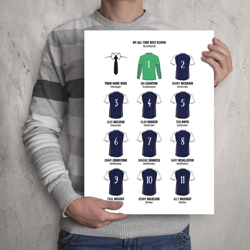 A3 - My Scotland All-Time Eleven Football Print