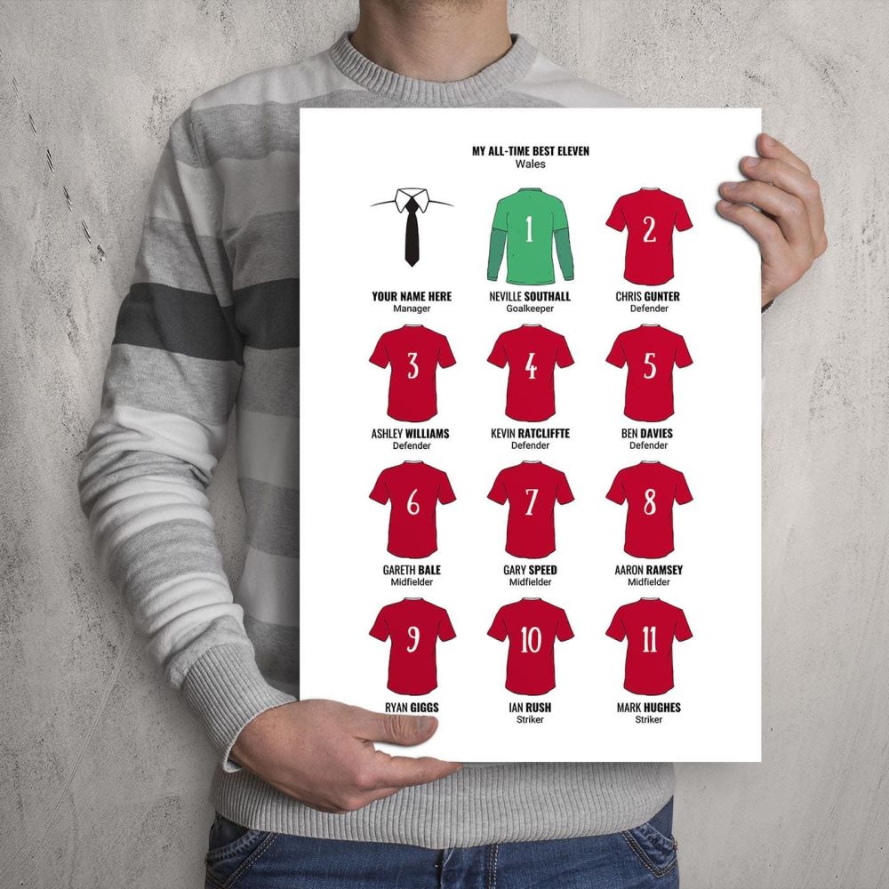 My Wales All-Time Eleven Football Print
