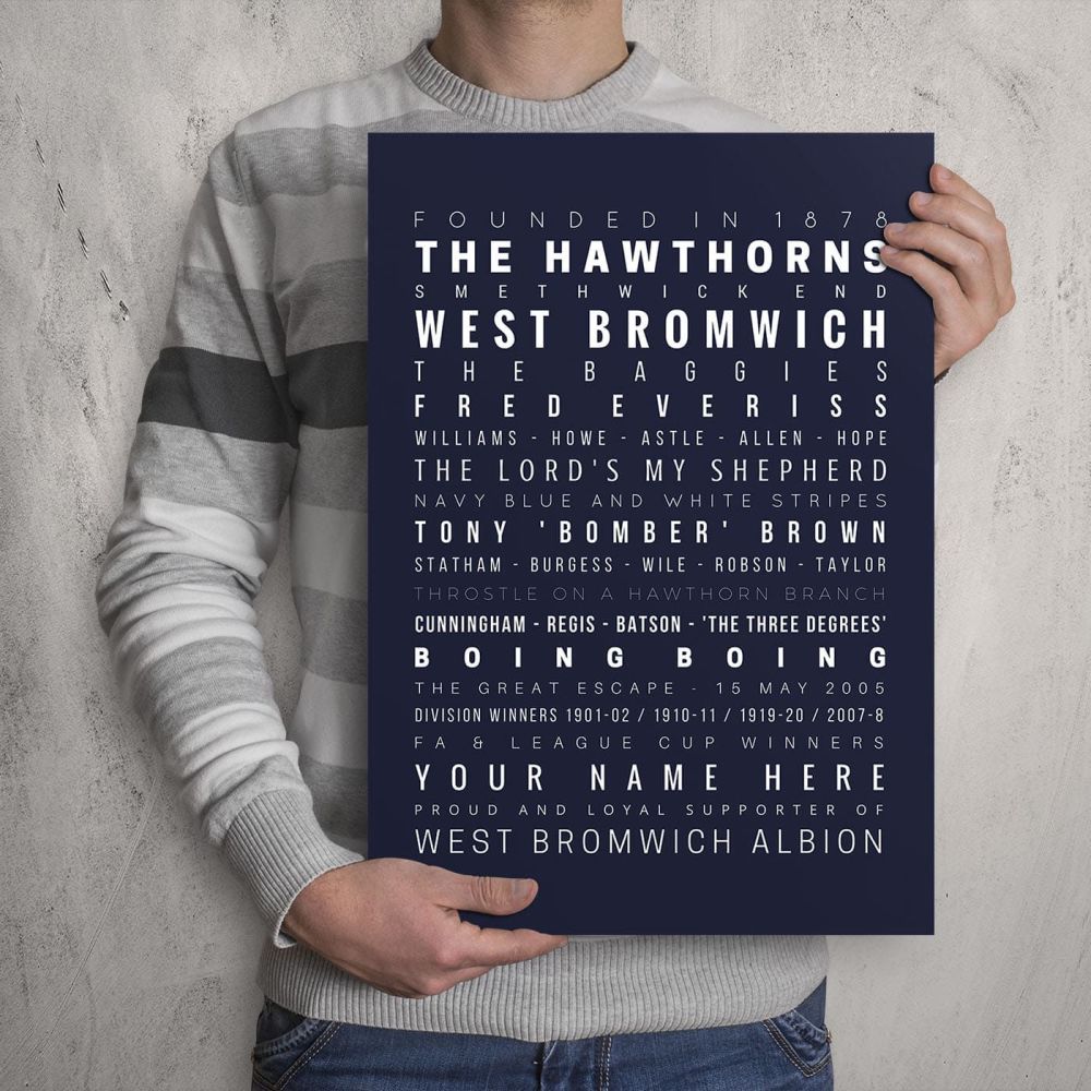 A3 - My West Bromwich Albion FC Memories Football Print