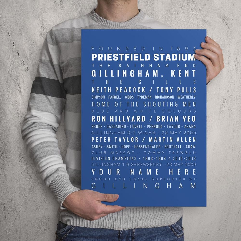 A3 - My Gillingham FC Memories Football Print