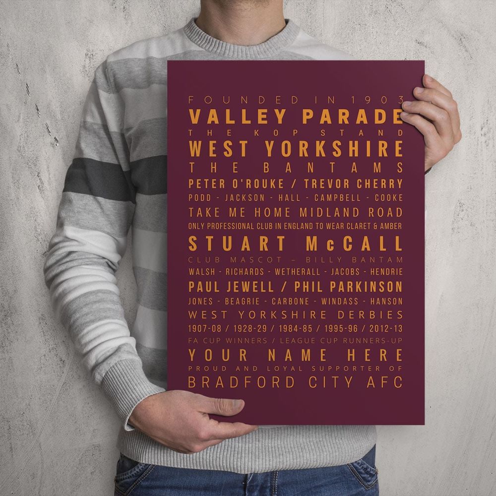 My Bradford City FC Memories Football Print