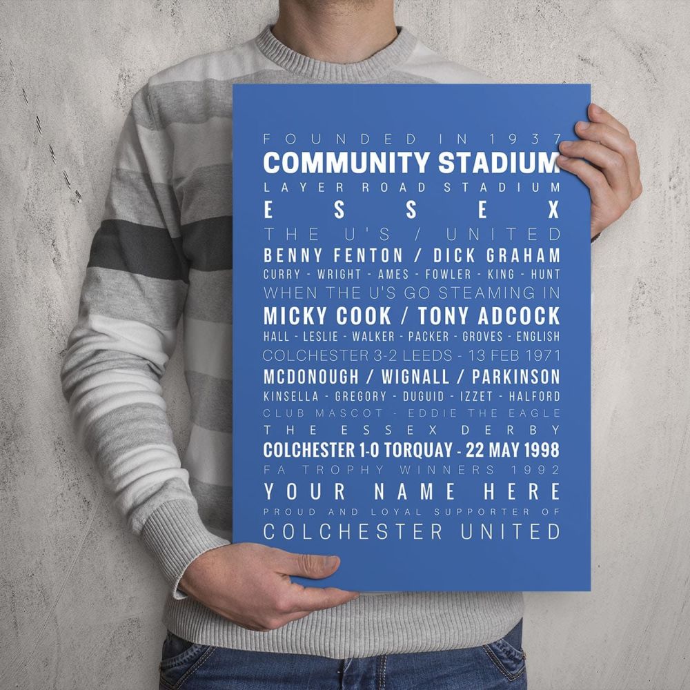 A3 - My Colchester United FC Memories Football Print