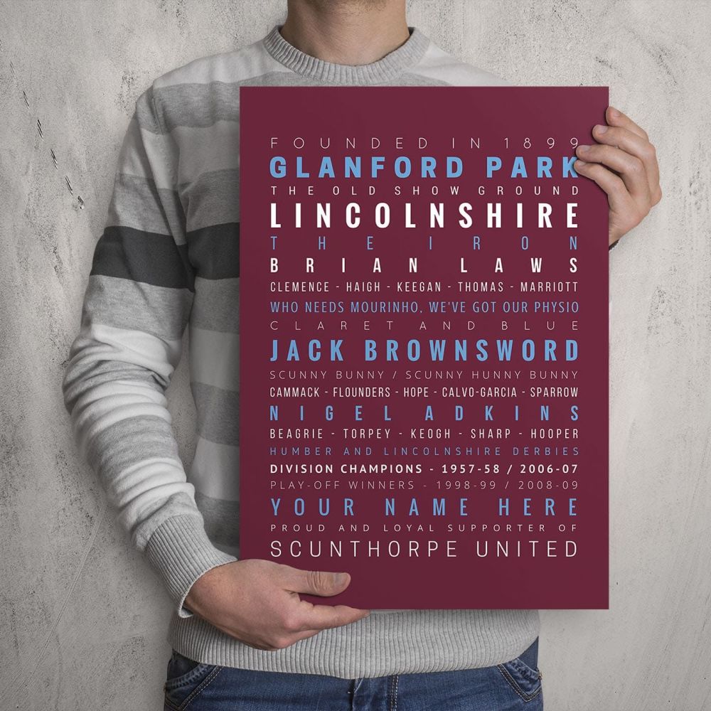 A3 - My Scunthorpe United FC Memories Football Print