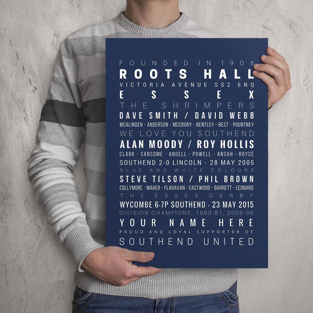 A3 - My Southend United FC Memories Football Print