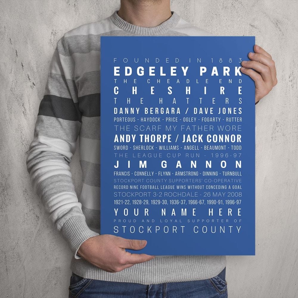 A3 - My Stockport County FC Memories Football Print