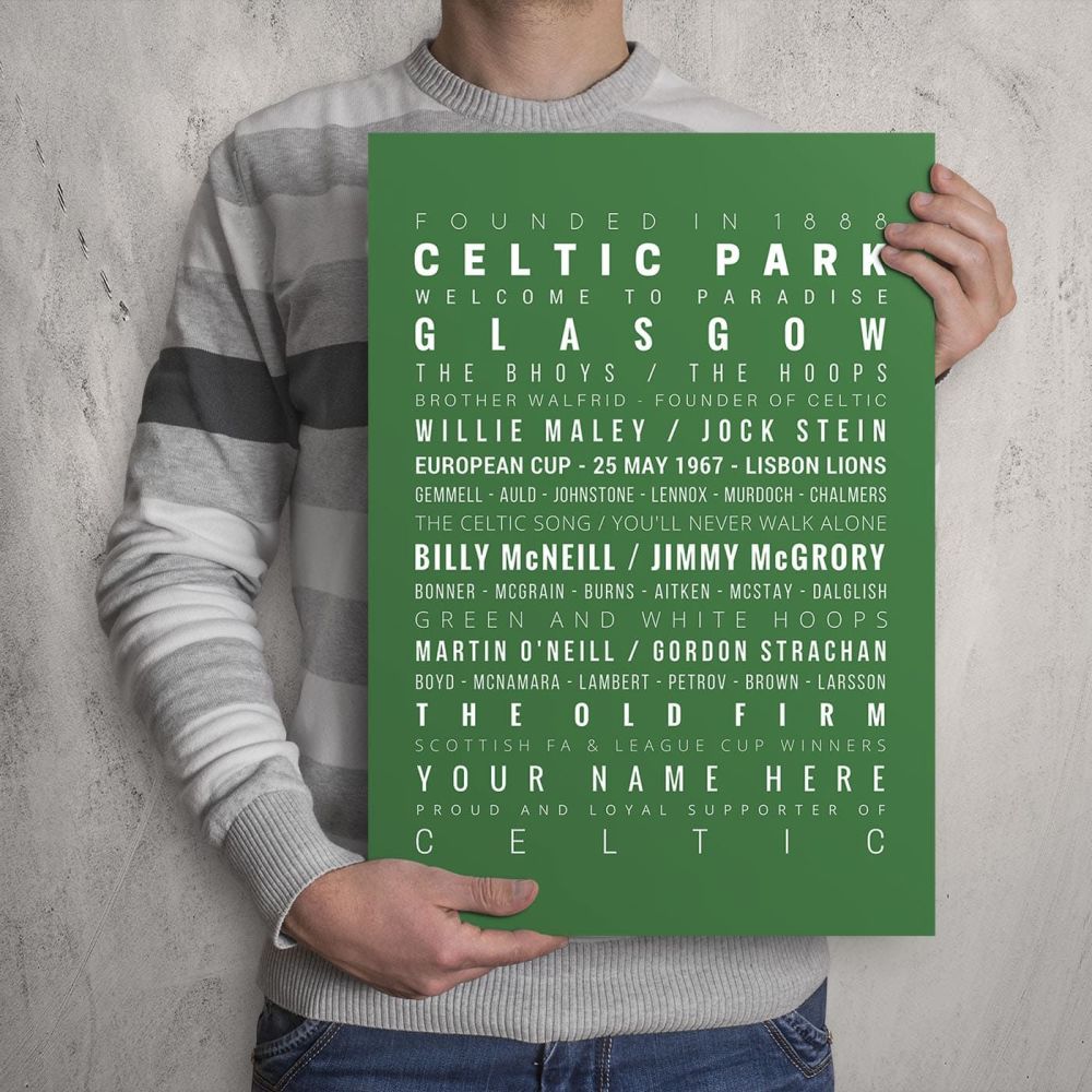 A3 - My Celtic FC Memories Football Print