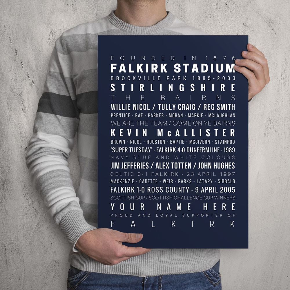 A3 - My Falkirk FC Memories Football Print