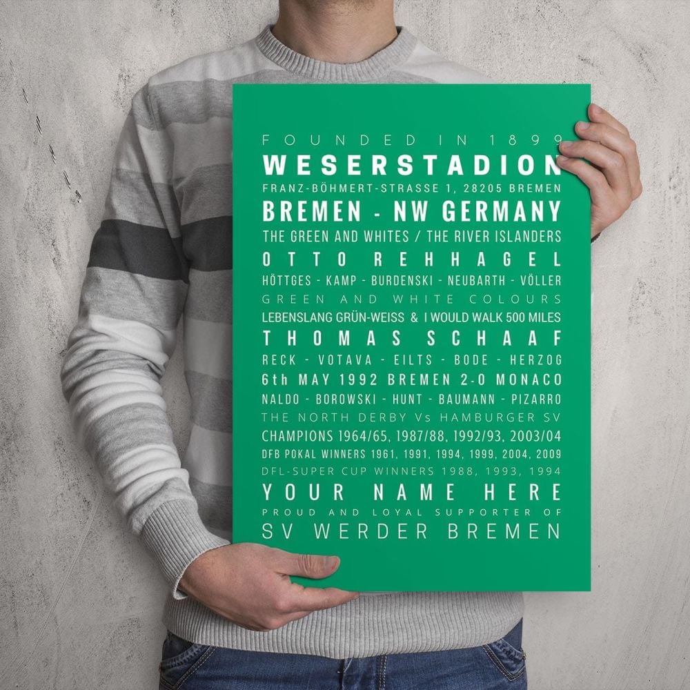A3 - My Werder Bremen FC Memories Football Print