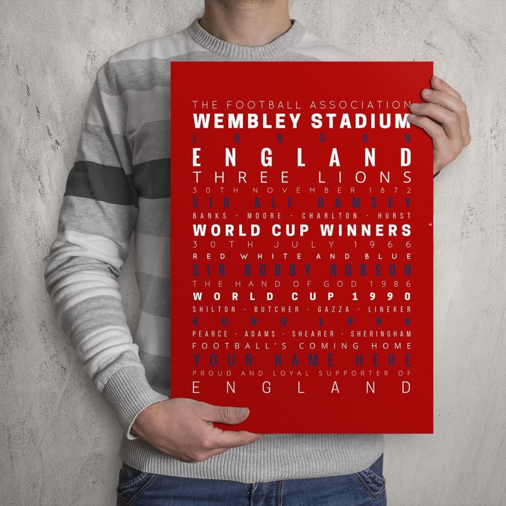 My England Team Memories Football Print