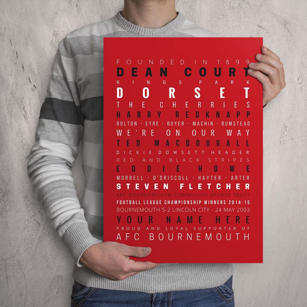 A3 - My Bournemouth FC Memories Football Print
