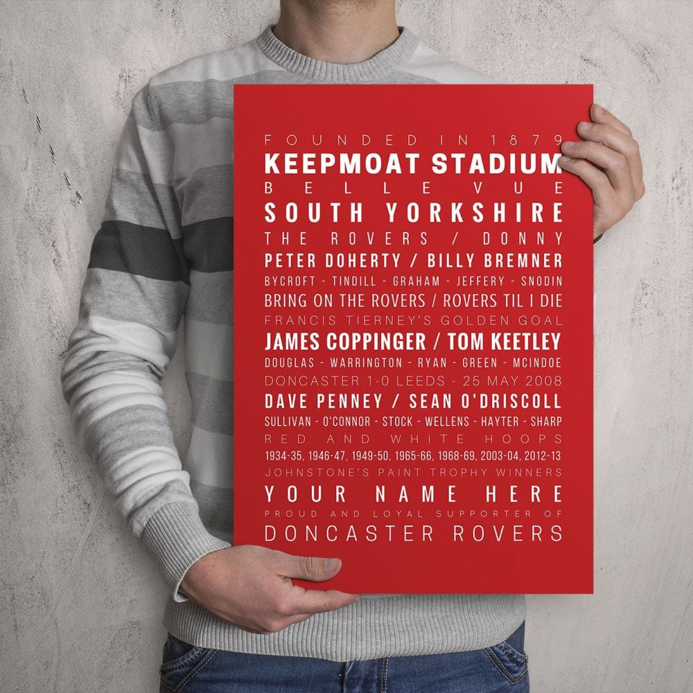 A3 - My Doncaster Rovers FC Memories Football Print