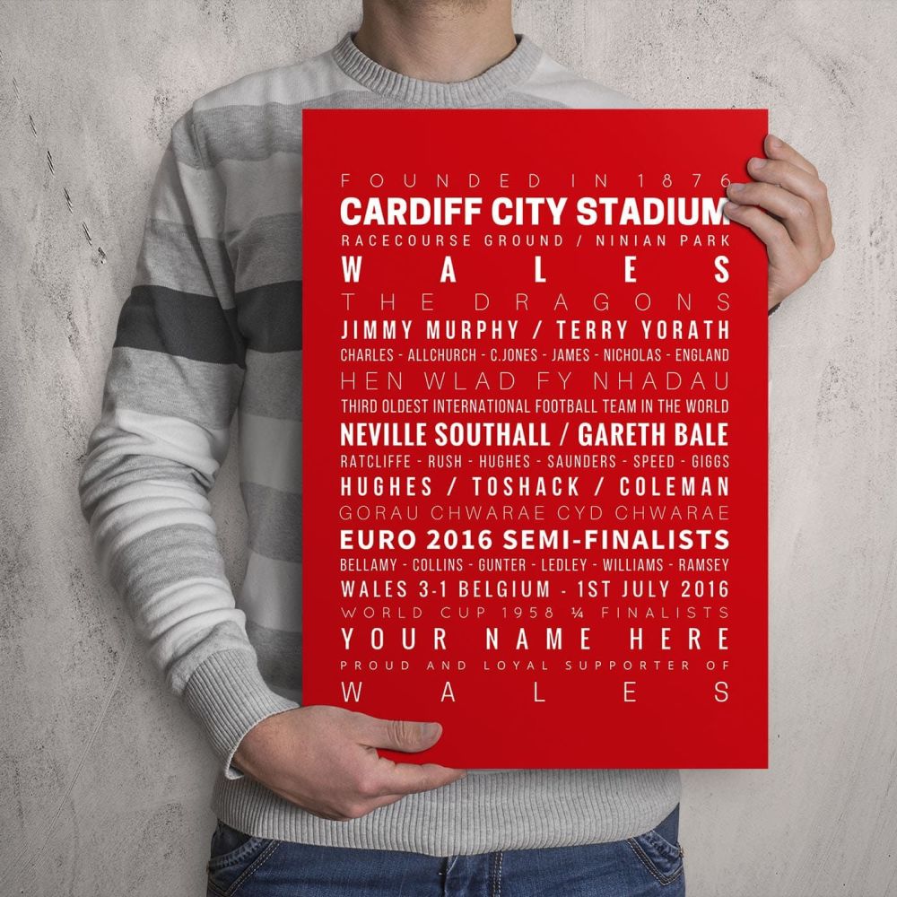 A3 - My Wales Memories Football Print