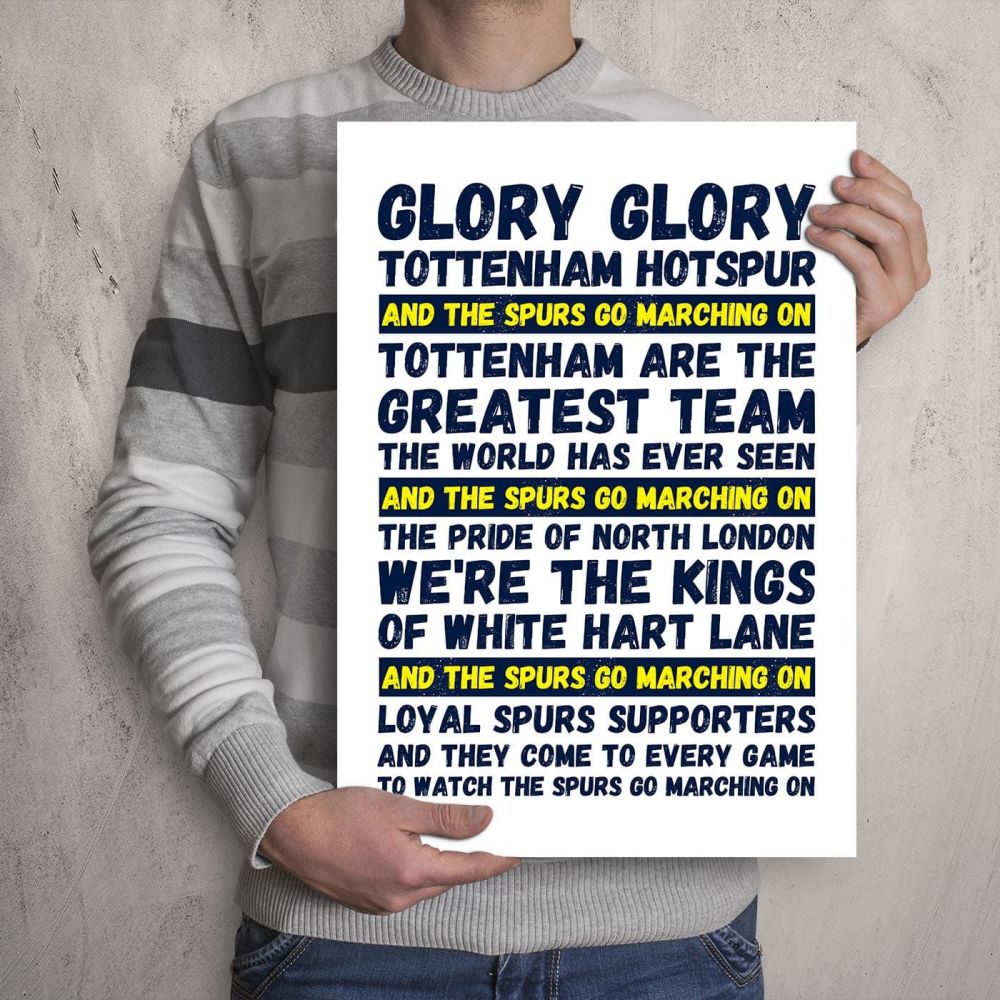 'Glory, Glory Tottenham Hotspur' Tottenham Football Song Print
