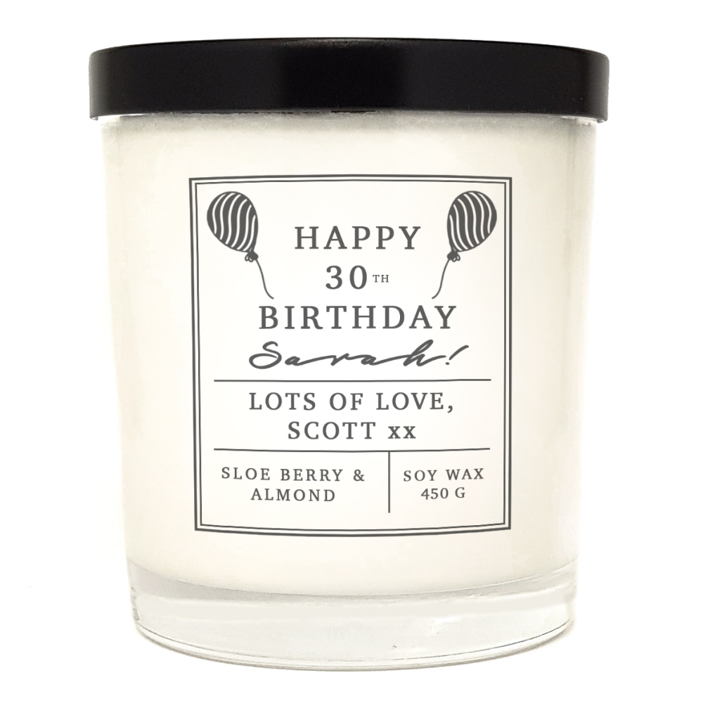 Happy Birthday Balloons (Deluxe Soy Wax Candle)