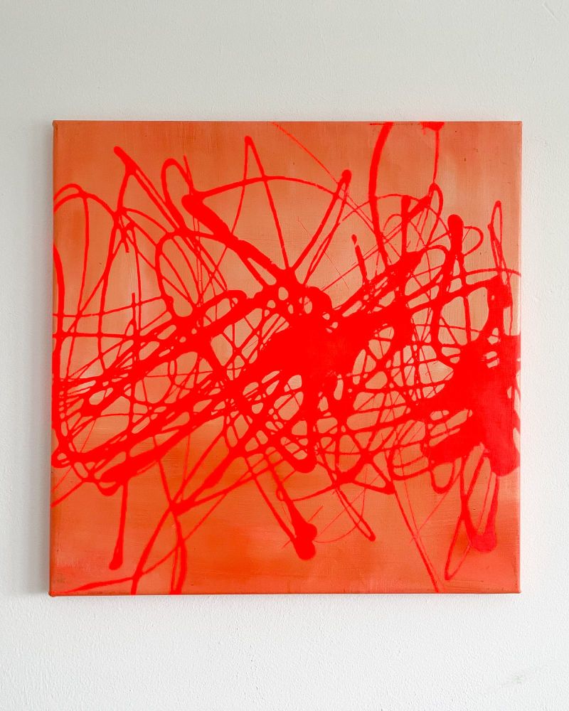 Neon Orange 2020 (Abstract Artwork By Hywel Jones)
