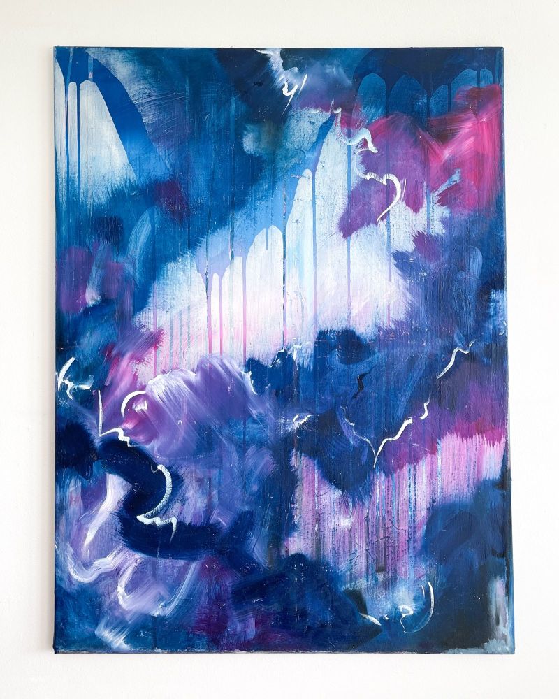 Purple & Blue 2021 (Abstract Artwork By Hywel Jones)