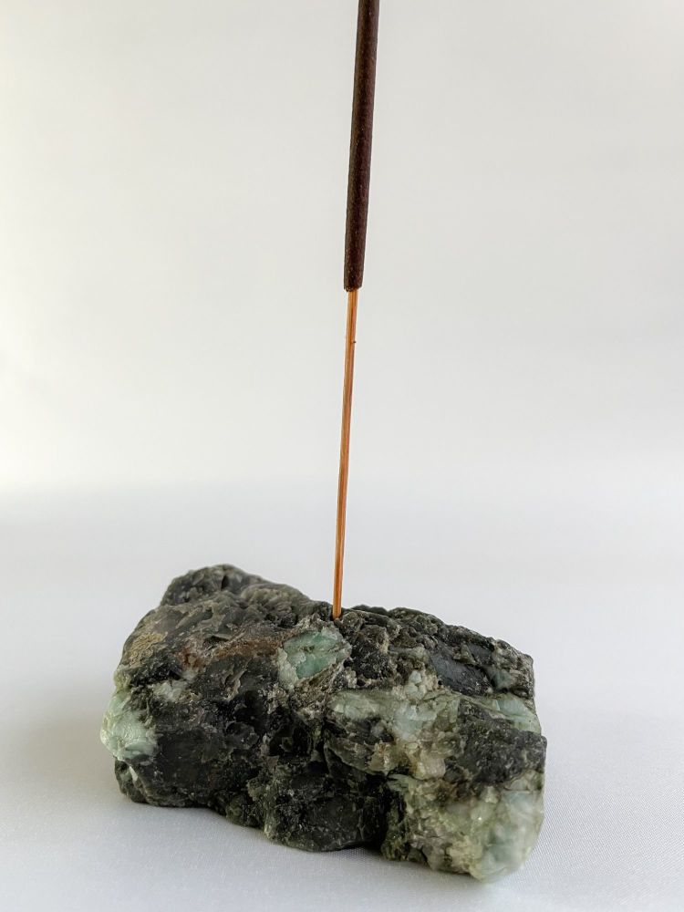 Raw Emerald Incense Holder