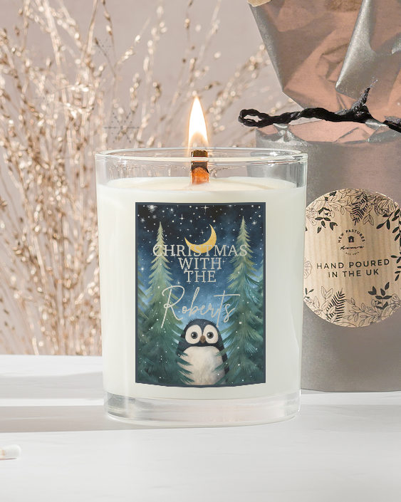 Christmas Personalised Candle Penguin (Classic - 180g)