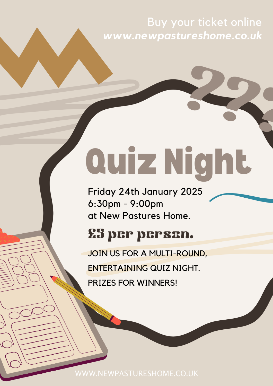 Quiz Night Extravaganza! (Friday 24th January 2025 - 6:30pm to 9:00pm)