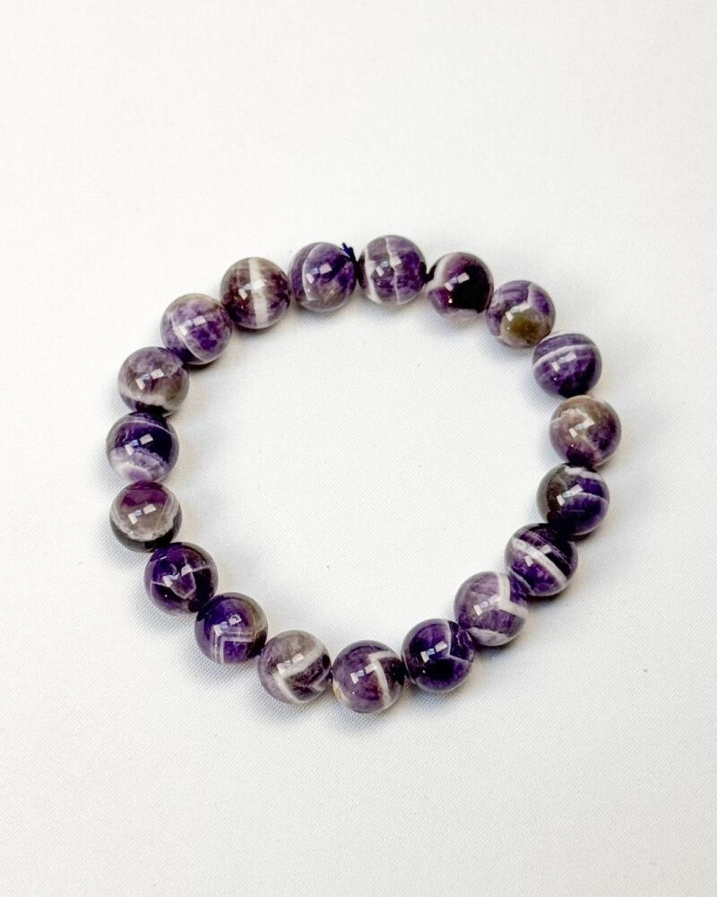 Chevron Amethyst Beaded Bracelet
