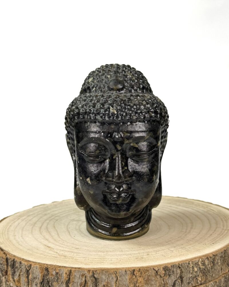 Black Obsidian Buddha Head