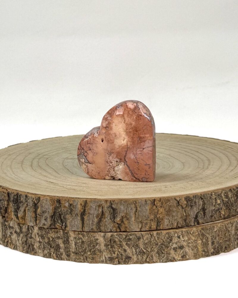 Pink Agate Heart Carving