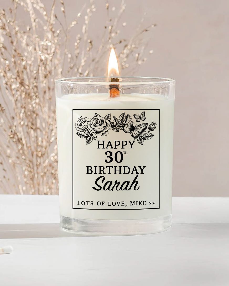 Happy Birthday Flowers (Soy Wax Candle)