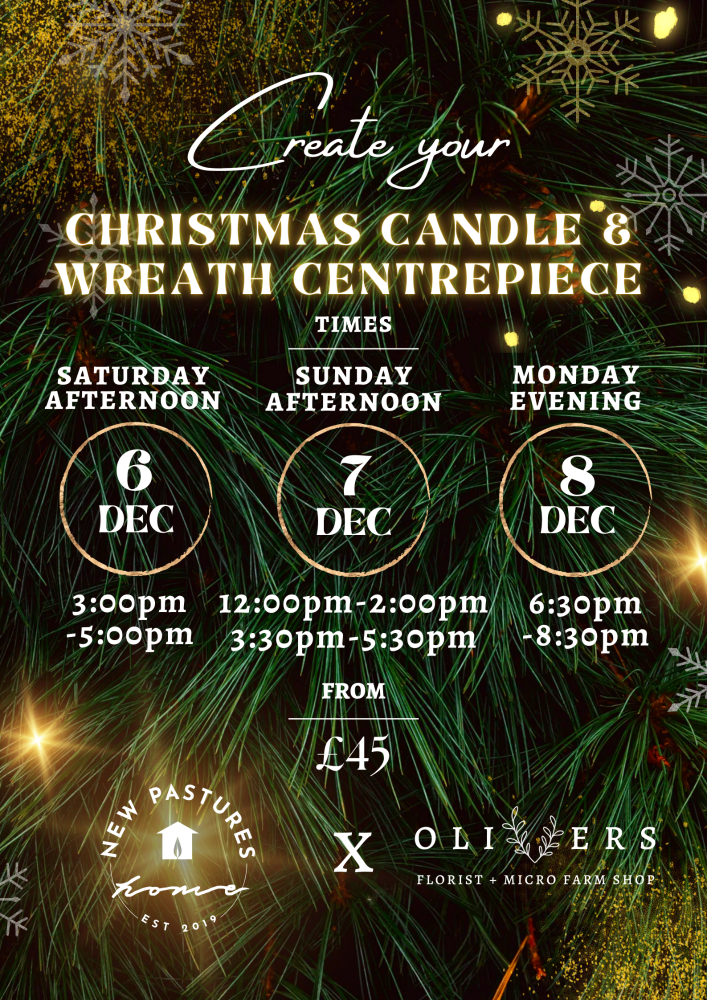 Christmas Wreath & Candle Centrepiece Workshop (6:30pm-8:30pm) 08.12.2025