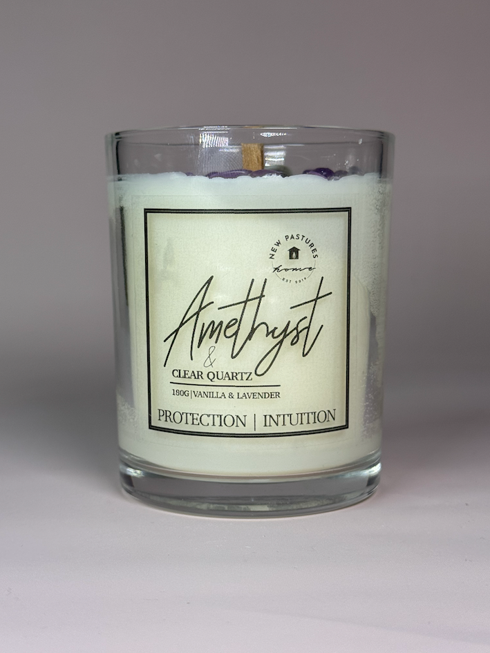 Classic Amethyst Crystal Candle