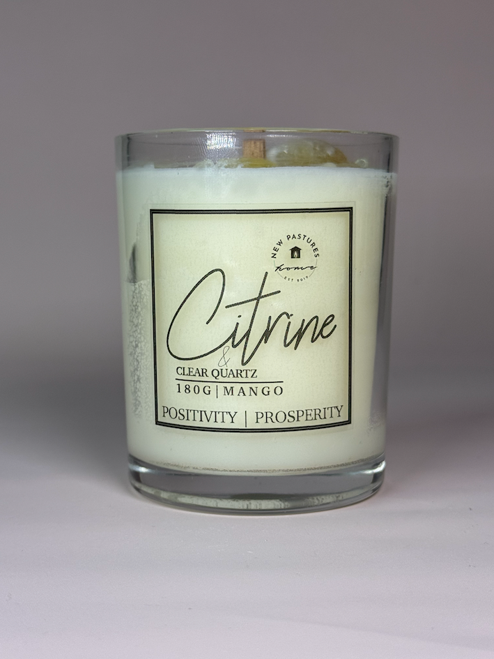 Classic Citrine Crystal Soy Wax Candle
