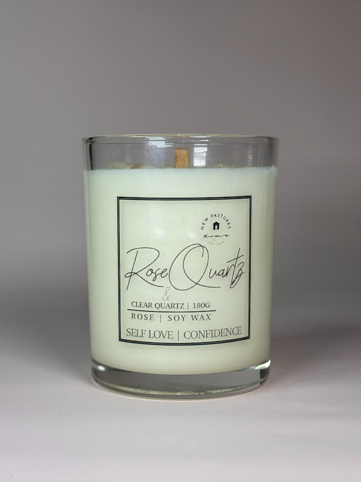 Classic Rose Quartz Crystal Soy Wax Candle