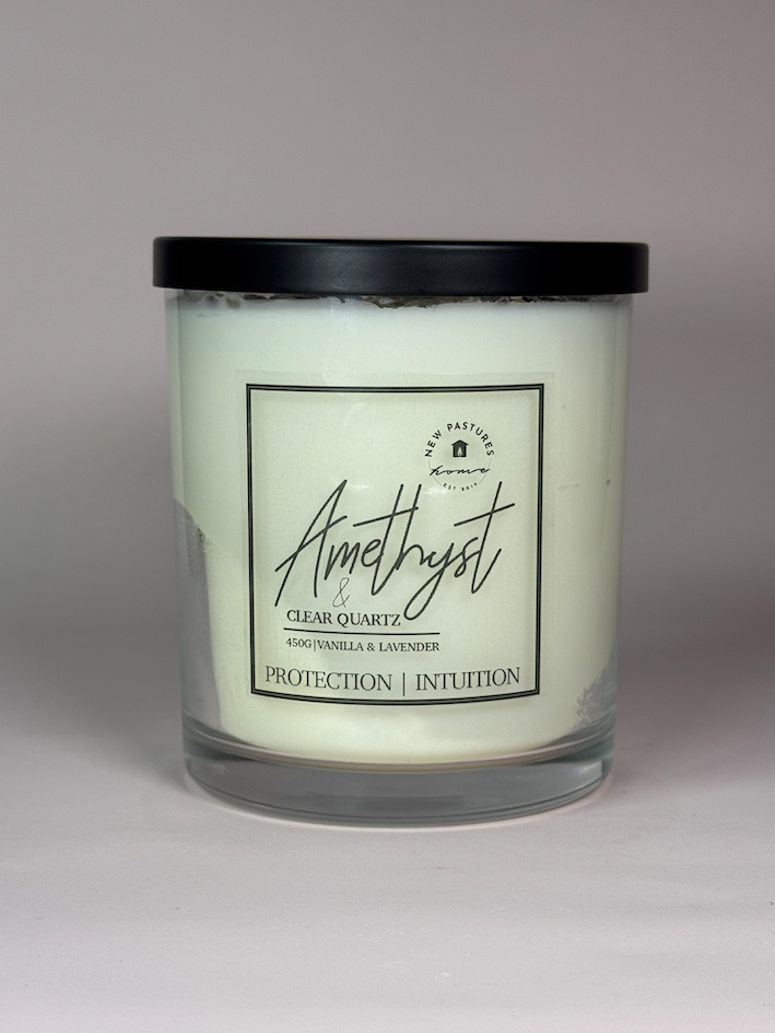 Deluxe Amethyst Crystal Soy Wax Candle