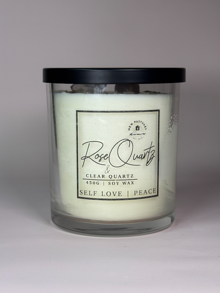 Deluxe Rose Quartz Crystal Soy Wax Candle