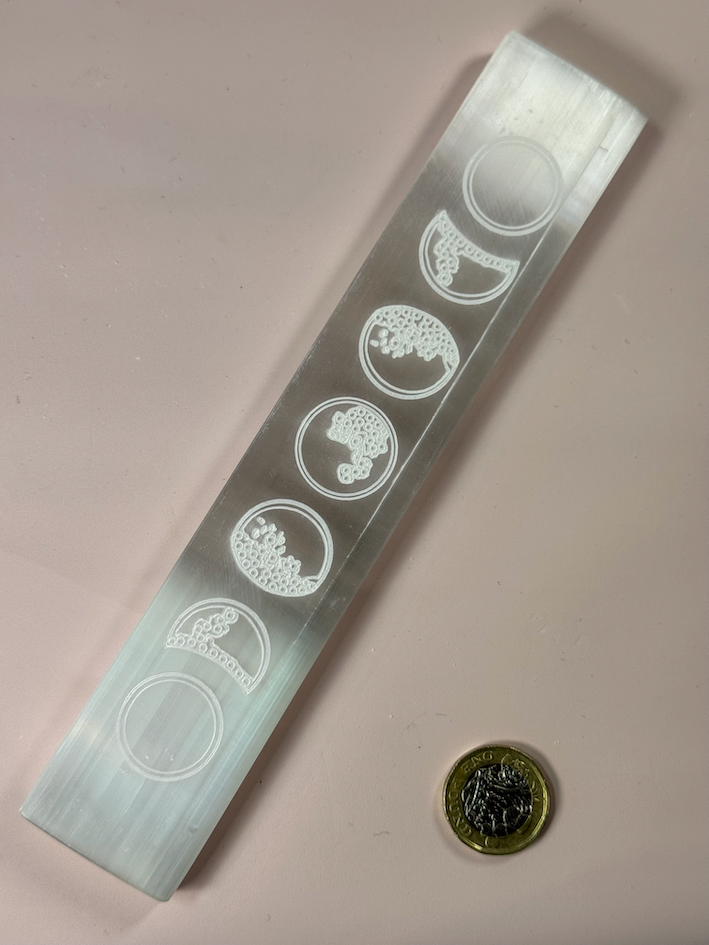 Selenite Moon Phases Ruler Carving