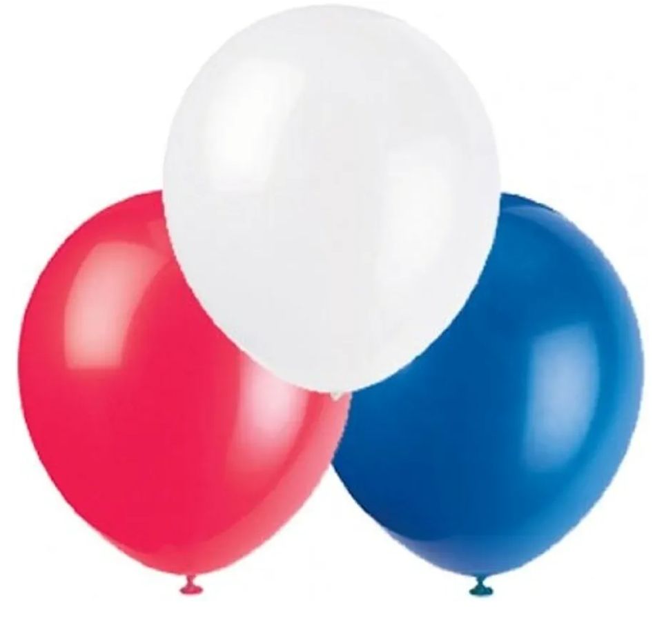 Red white and blue balloons - bundle of 10
