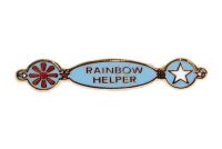 Rainbow helper metal badge