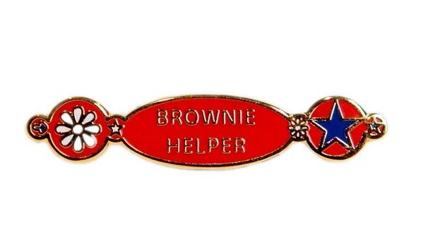 Brownie helper metal badge