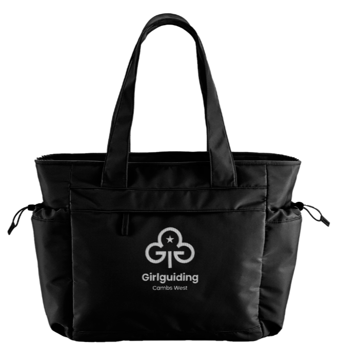 Zip up tote bag, embroidered with the Girlguiding Cambs West logo