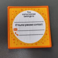 Camp blanket name badge