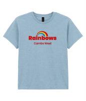 Rainbow t-shirt, casual wear.