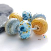 Whitby Harbour Trio Lampwork Beads