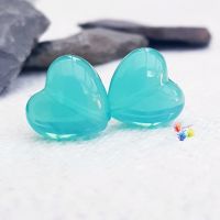 Ice Mint Love Heart Glass Lampwork Beads