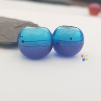 Ink & Turquoise Scribble Glass Lampwork Beads