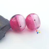 Pink Ombre Scribble Glass Lampwork Beads