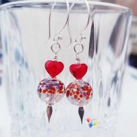 Red Queen Of Hearts Earrings Sterling Silver